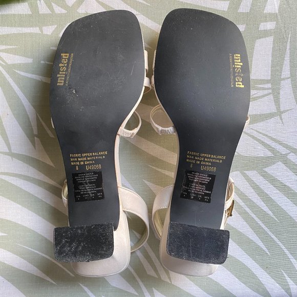 Bone Color Strappy Heels - Picture 6 of 10